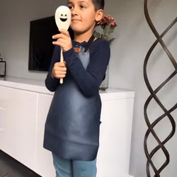 Skinnförkläde KIDS APRON BROWN