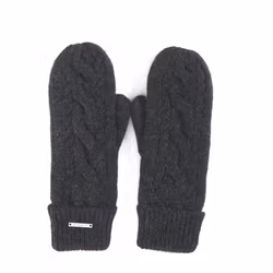 Tumvantar Stickade m Fleece Foder, Mörkgrå