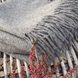 Tunn Ullpläd 130x170cm Naturgrå