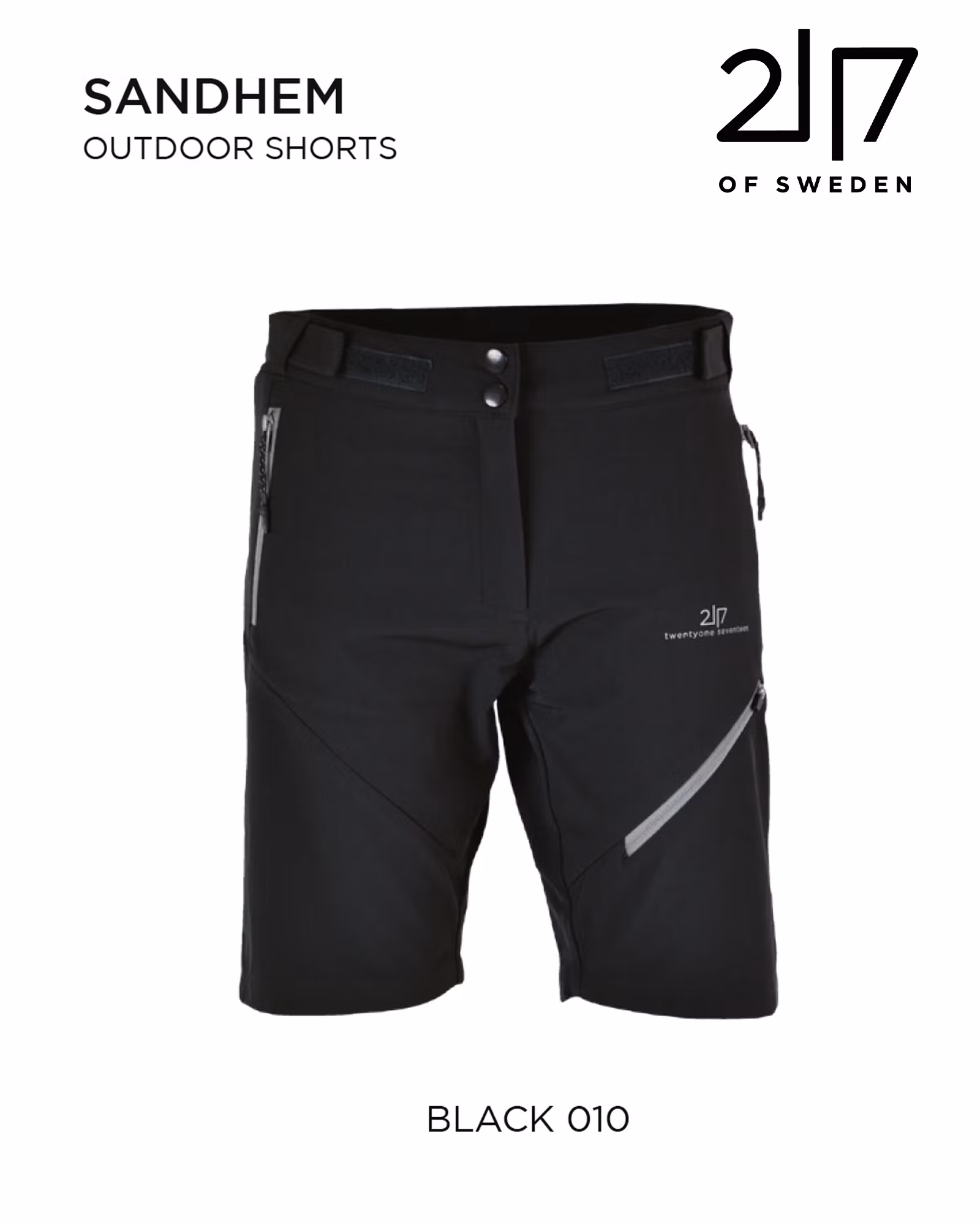 Quick-Dry Stretch Outdoor Shorts Herr, Svart