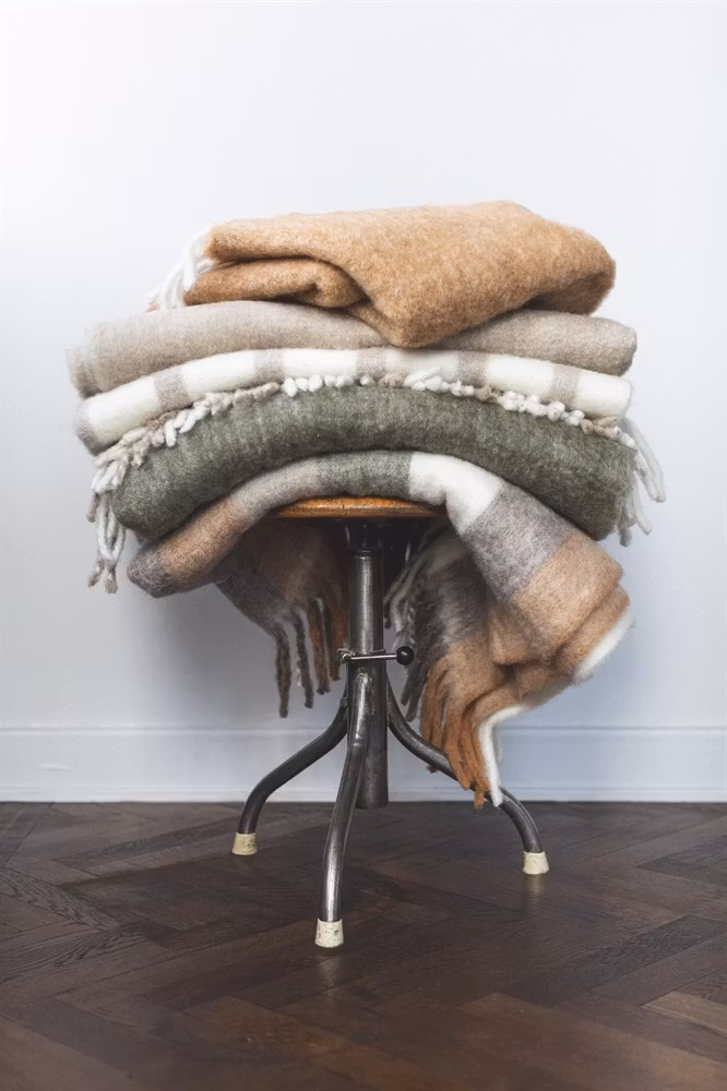 Ullpläd Mid Brown B130xL170cm