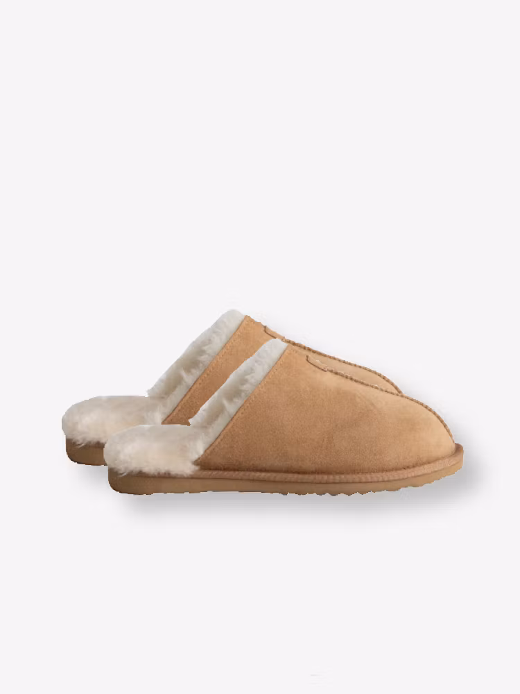 STAVANGER Fårskinnstofflor, Beige
