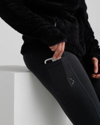 Träningsshorts Dam, Hög Midja med Ficka - Svart