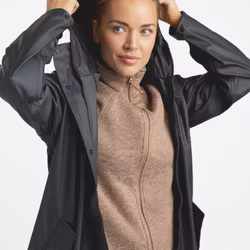 Regnkappa PU Long-Coat Dam, Svart