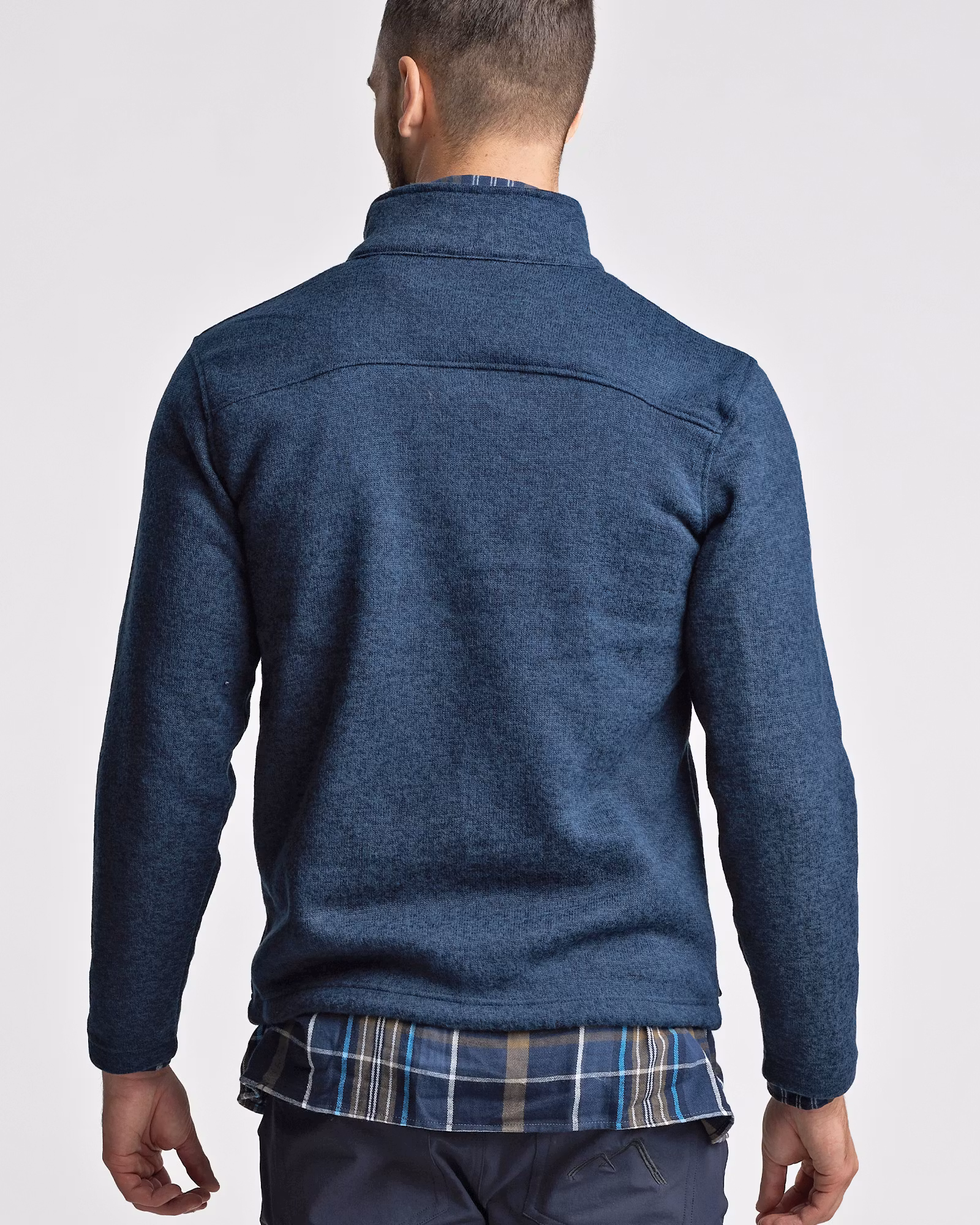 Flatfleece Tröja Herr – Ljusgrå Melange (Stora storlekar 3XL–4XL)
