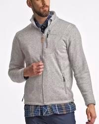 Flatfleece Tröja Herr – Ljusgrå Melange (Stora storlekar 3XL–4XL)