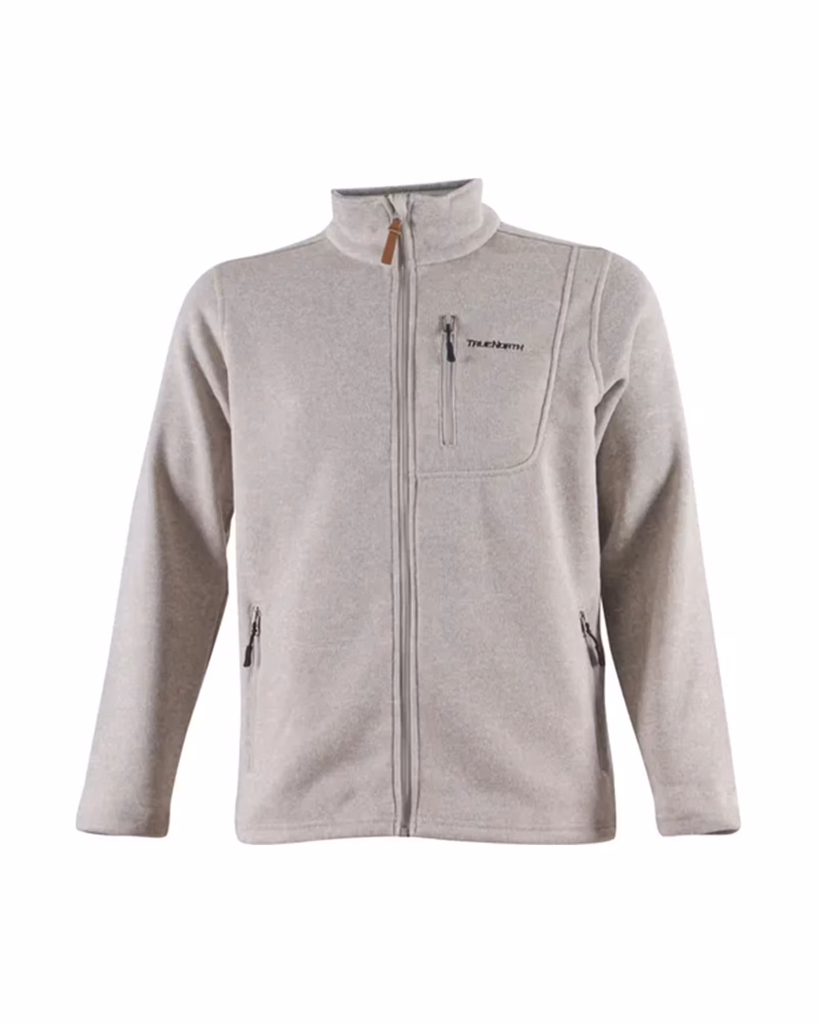 Flatfleece Tröja Herr – Ljusgrå Melange (Stora storlekar 3XL–4XL)