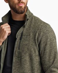 Lätt Flatfleecetröja Herr – Grönmelerad – Finns i 3XL–5XL