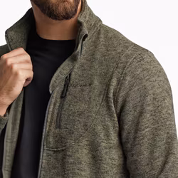 Flatfleece Tröja Herr – Grön Melange (Stora storlekar 3XL–5XL)