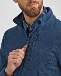 Lätt Flatfleecetröja Herr – Blåmelerad – Finns i 3XL–5XL
