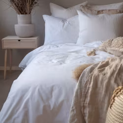 Påslakanset Washed Percale, 3del - Snow