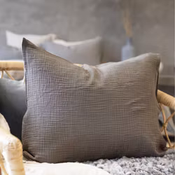 Påslakanset 3 del - Bomullsmuslin, Mörkgrå