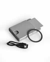 Powerbank med Kortfack - Grå