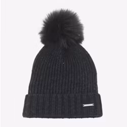Pom Pom Beanie, Dark Grey Melange