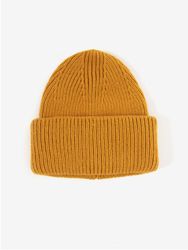 Ribbed Oversized Beanie, Yellow