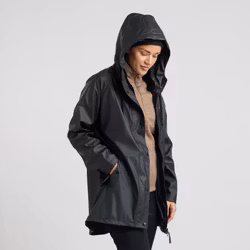 Regnjacka PU Mid-Coat  Dam, Svart