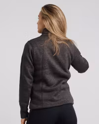 Fleecejacka Dam – Mjuk Flat Fleece | Svart-mel | True North