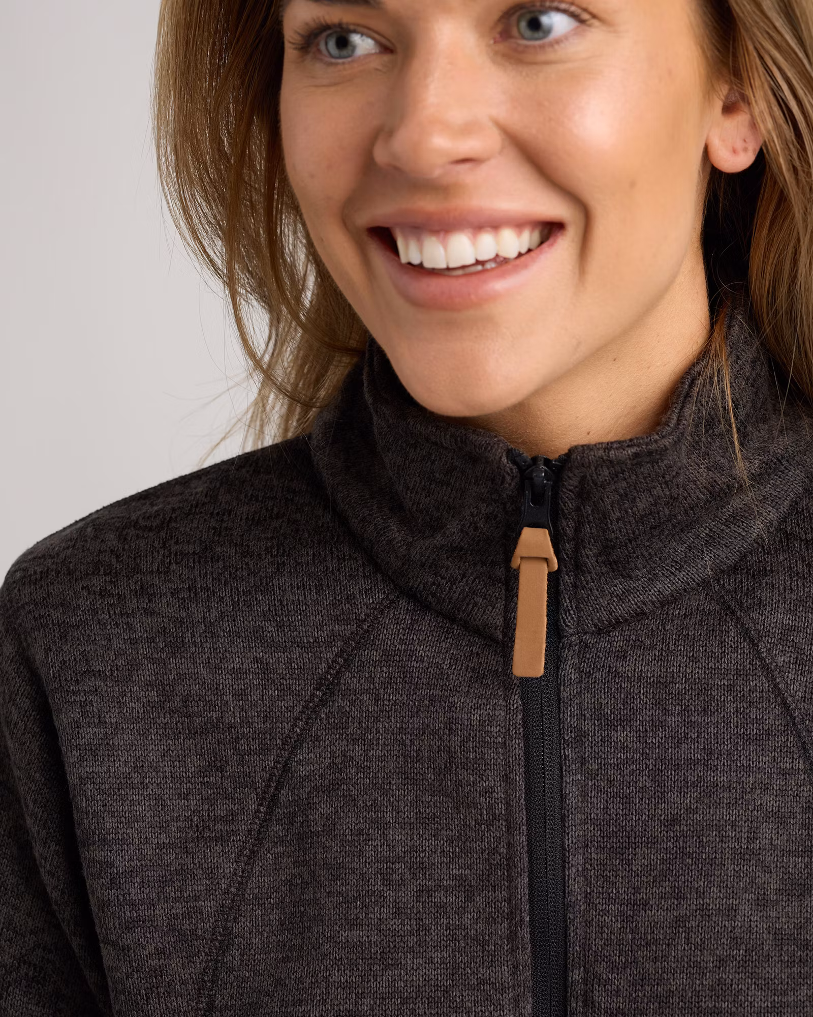 Flatfleece Jacka Dam Mörkgrå