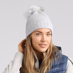 Pom Pom Beanie, Soft Grey
