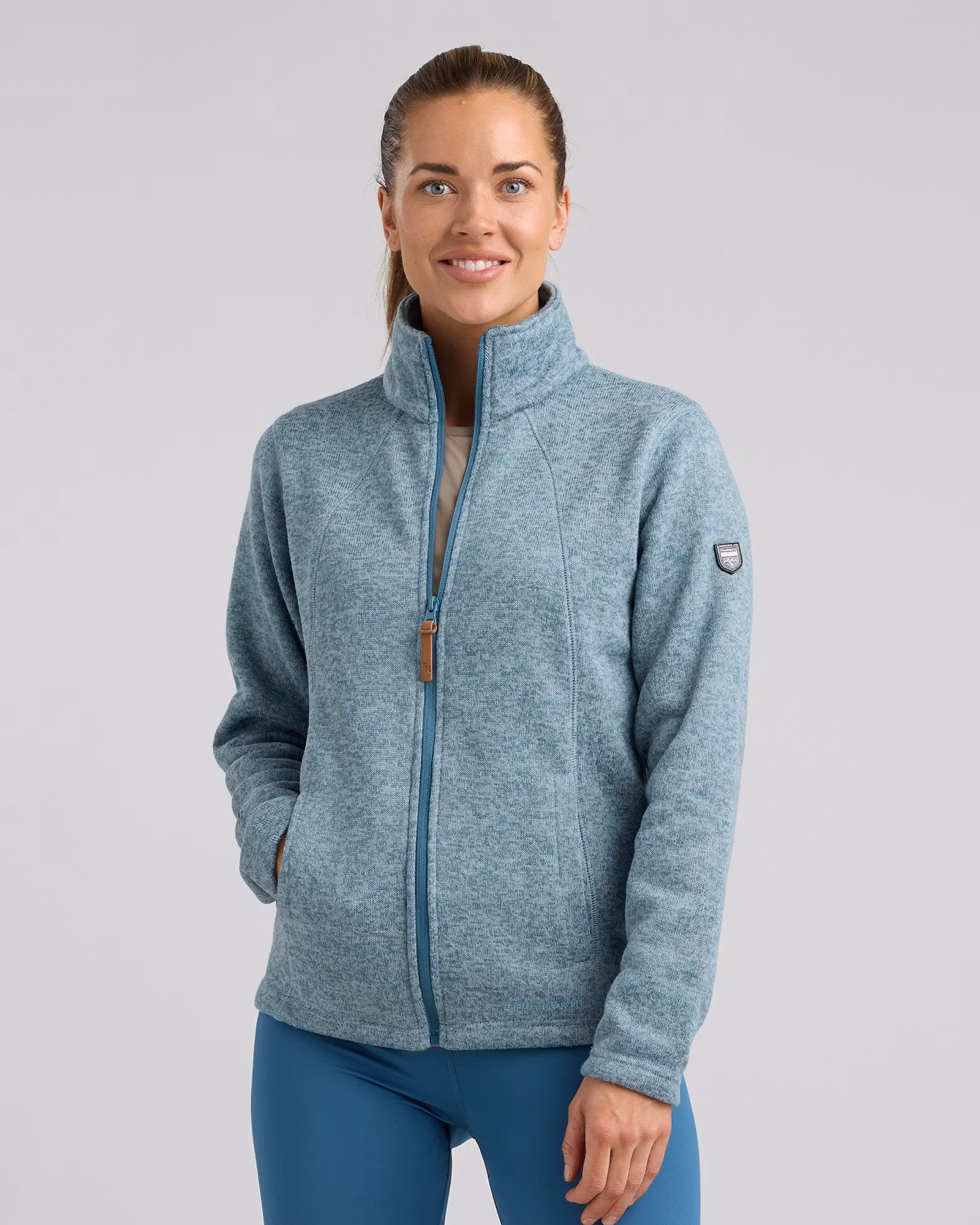 Flatfleece Jacka Dam Stålblå