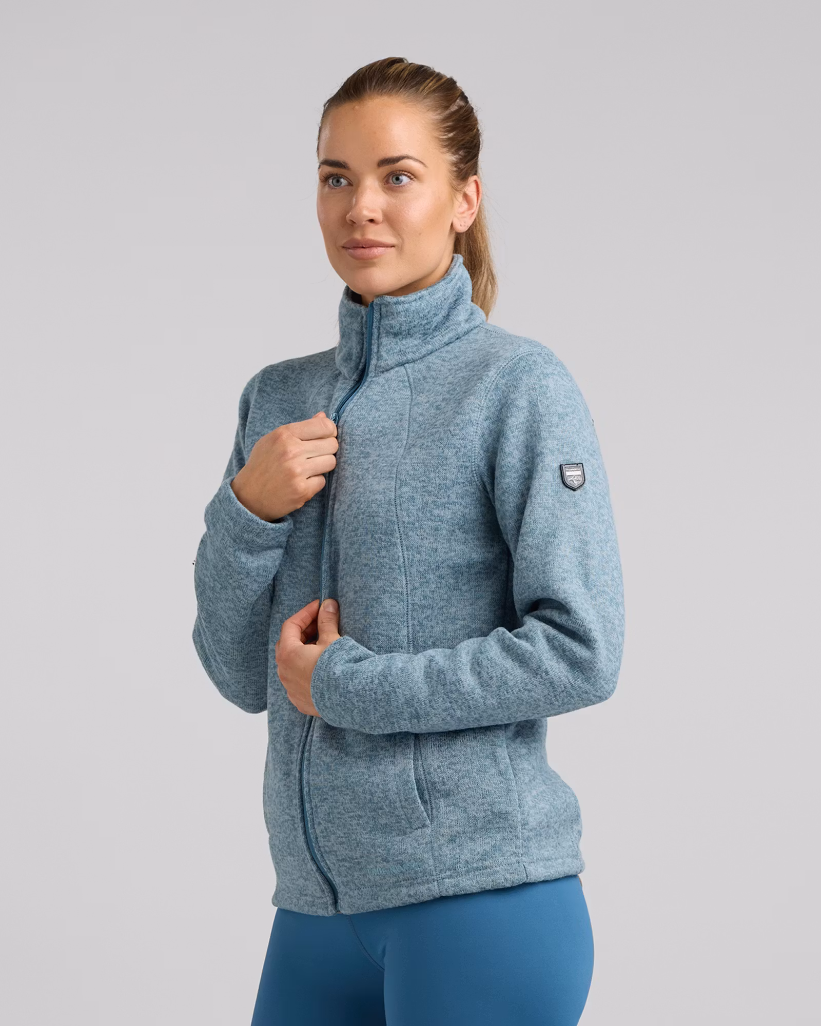 Flatfleece Jacka Dam Stålblå