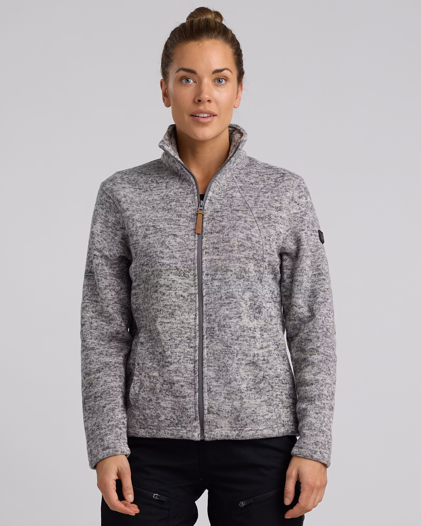 Flatfleece Jacka Dam Grå Melange