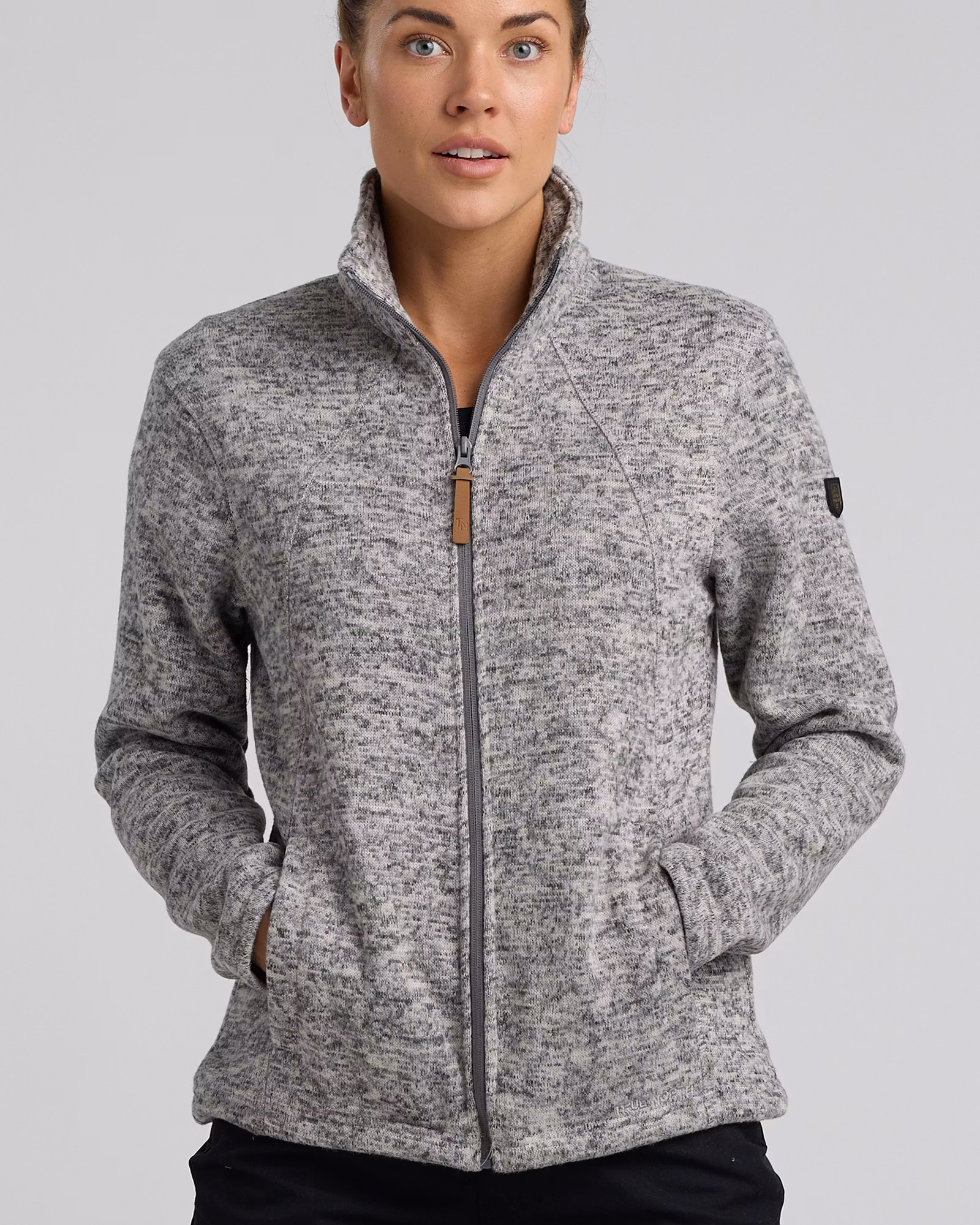 Flatfleece Jacka Dam Grå Melange