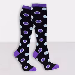 Dots Svart/Lila Stödstrumpa 11-14 mmHg Bomull
