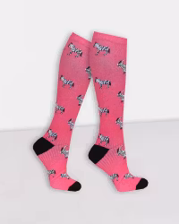 Mini-Zebras Cerise Stödstrumpa 11-14 mmHg Bomull