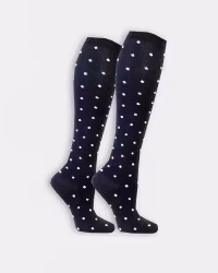 Bambu Stödstrumpa Dots, Svart/Vit 1-Par