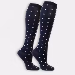 Bambu Stödstrumpa Dots, Svart/Vit 1-Par
