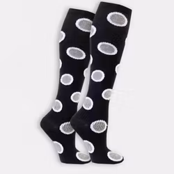 Bambu Stödstrumpa Big Dots, Svart  1-Par