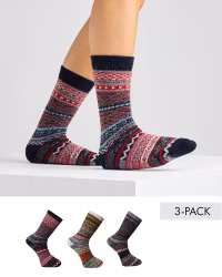 Mönstrade Ullsockor i 3-pack