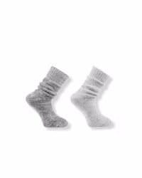 Eskimåsocka i Ull, Grå och ljusgrå 2-par