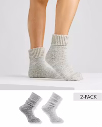 Eskimåsocka i Ull, Grå och ljusgrå 2-par