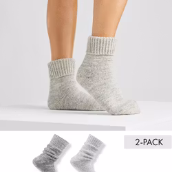 Eskimåsocka i Ull, Grå och ljusgrå 2-par