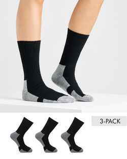 Merinoull Hiking Socks, Svart/Grå 3-Par