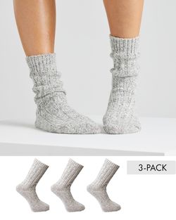 Raggsocka i Ull, Ljusgrå 3-par