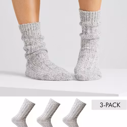 Raggsocka i Ull, Ljusgrå 3-par