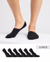 Invisible Socks Bambu, Svarta 6-par
