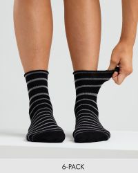 Lösresår Strumpor Kort Skaft Bambu, Svart/Vit 6-pack