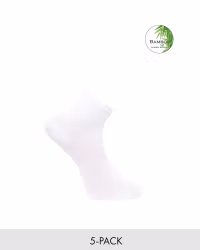 Super-Comfi Ankelstrumpa Bambu, Vit 5-par
