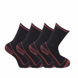 Kraftig Bambusocka Frottésula, Svart/Röd 4-Pack