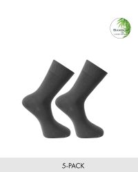 Bambustrumpa Utan Tåsöm, Antracit 5-pack