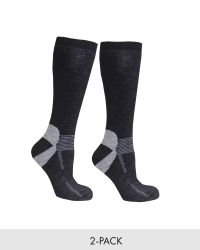 Alpine Skidsocka Ull, Svart/Grå 2-pack