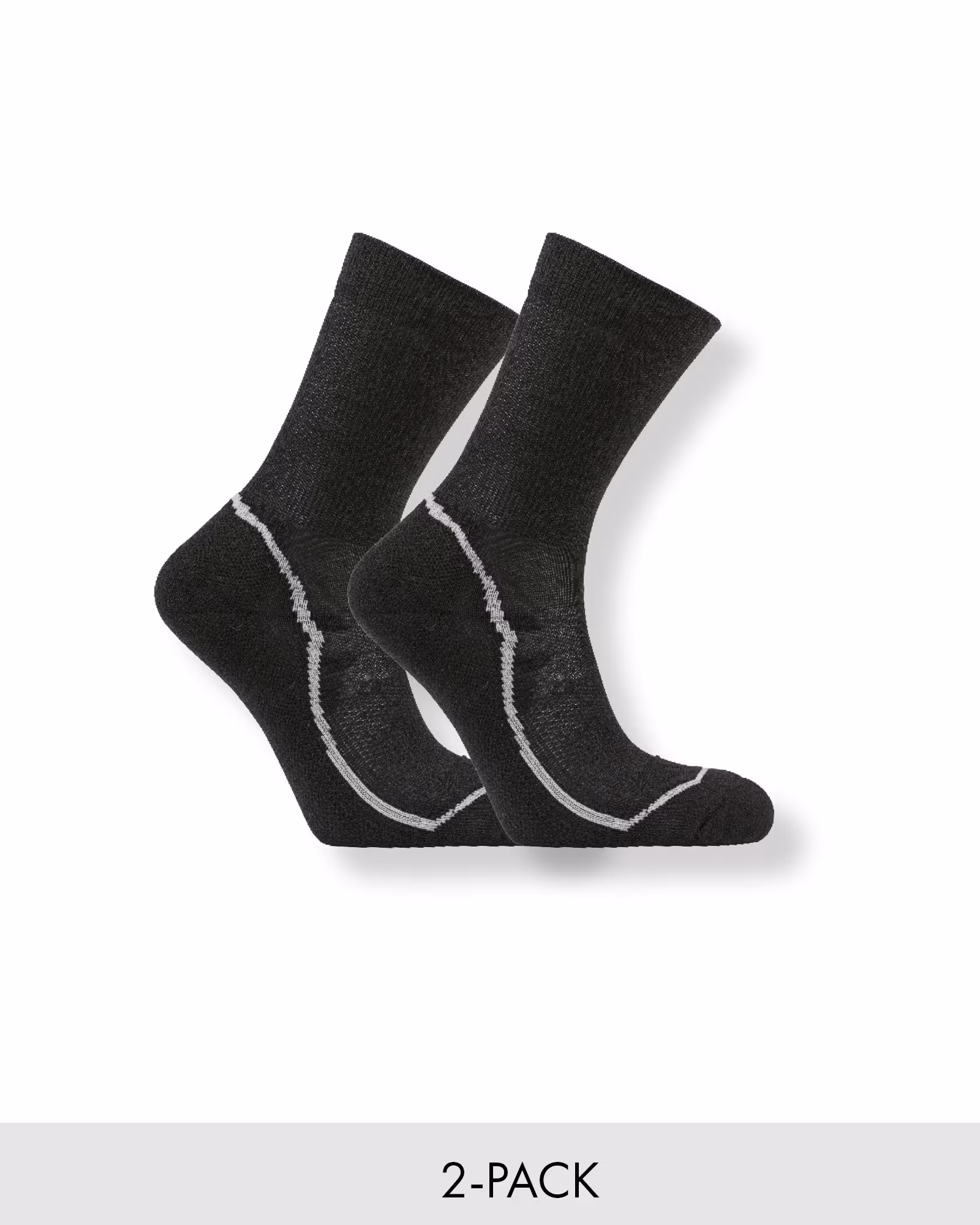 Hiking Wool Socks, Svart 2-Pack