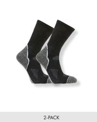 Cross Country Race Ull Socks, Svart/Grå 2-Par