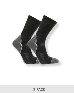 Cross Country Race Ull Socks, Svart/Grå 2-Par