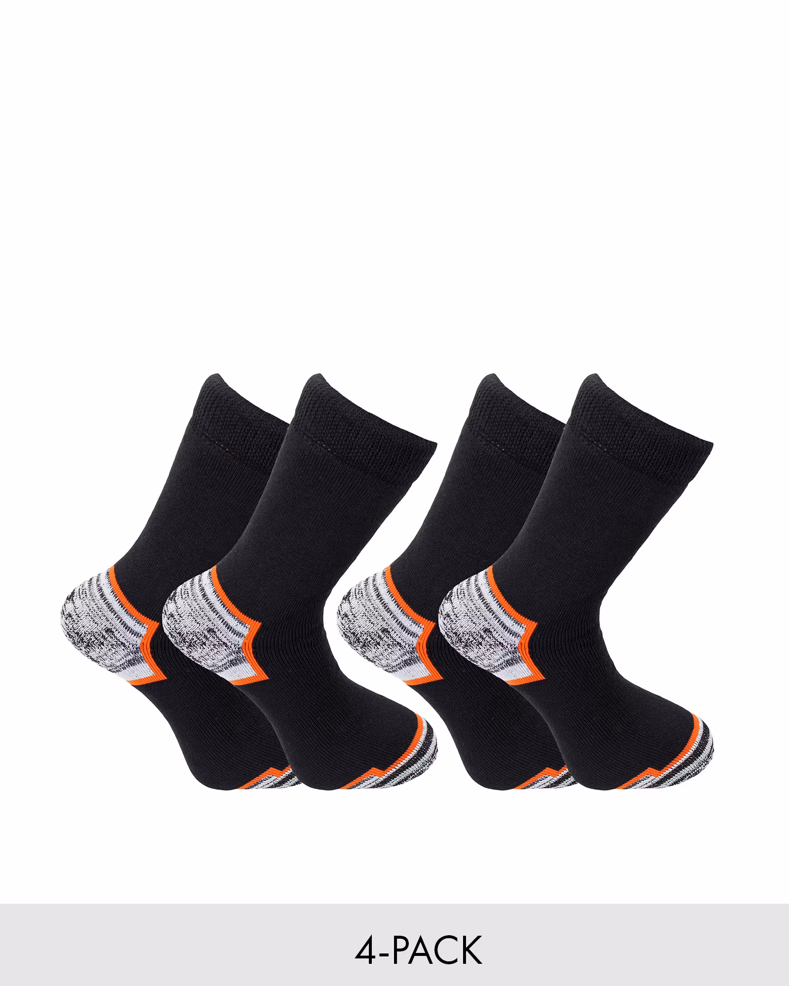 Kraftig Bomullssocka Helfrotté, Svart 4-pack