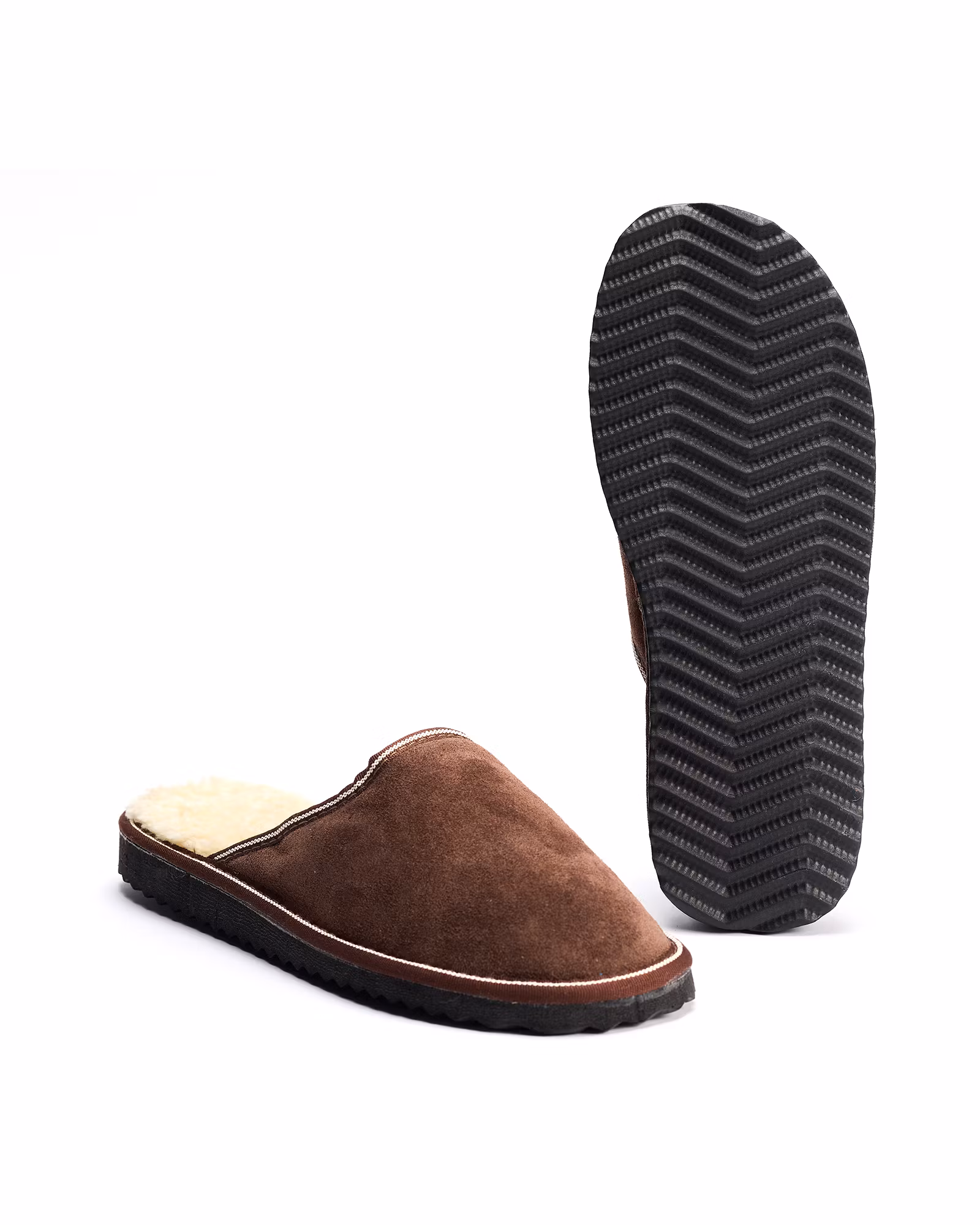 Mocka Slippers i Fårskinn SÄLEN, Brown